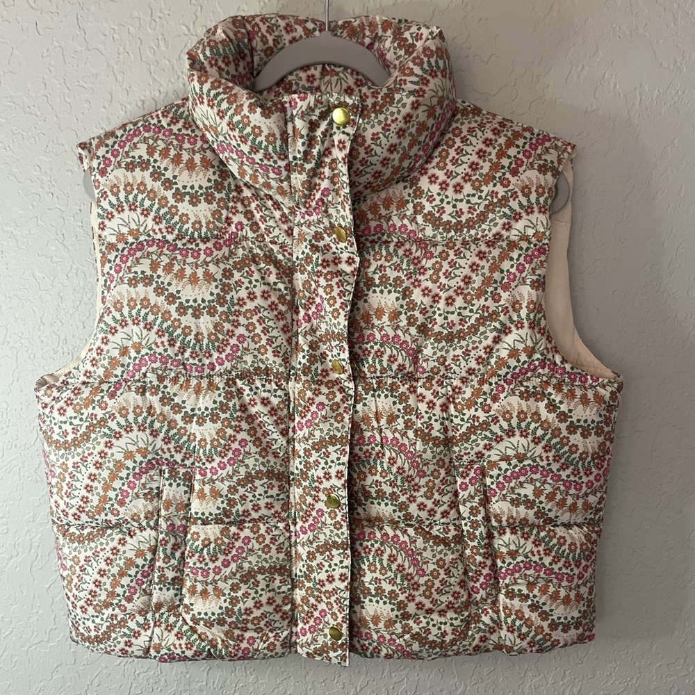 Loft | Puffer Vest | S | Floral